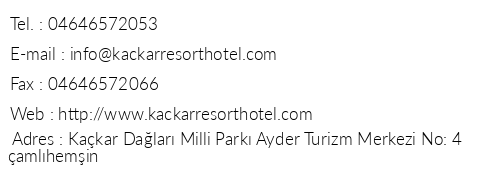 Kakar Resort Hotel telefon numaralar, faks, e-mail, posta adresi ve iletiim bilgileri